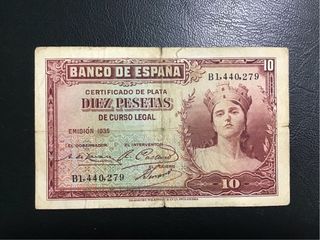 Billete 10 Pesetas España 1935 Banco de España