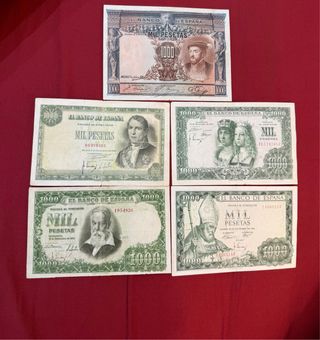 Lote 5 Billetes Españoles 1000 Pesetas