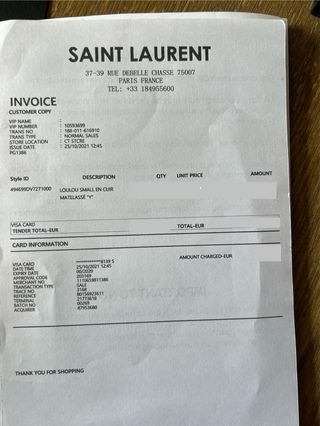 Bolso Saint Laurent Negro y Dorado con factura