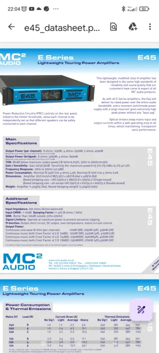 Amplificador MC2 E45