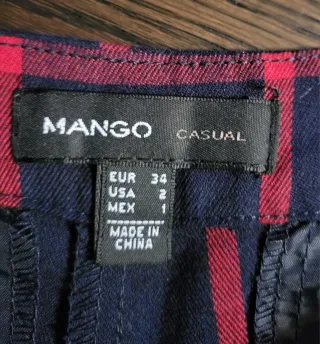 Pantalón corto cuadros Mango Talla M
