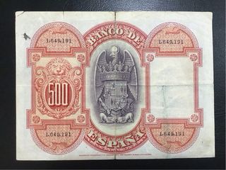 Billete 500 Pesetas España 1927 Isabel la Católica