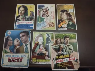 Programas de mano de cine antiguos (6 unidades)