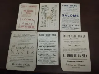 Programas de mano de cine antiguos (6 unidades)