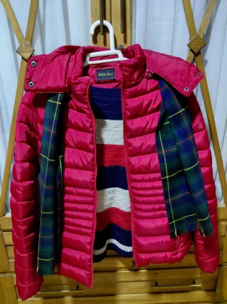 Chaqueta VIOLA&C roja T M + jersey T M y bufanda