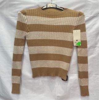 Jersey de rayas verde y beige talla S/M