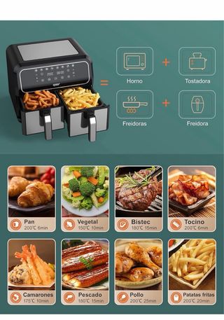 Freidora Innsky Dual Zone 8L