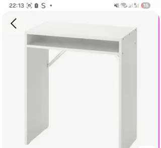 Escritorio tocador blanco madera y metal