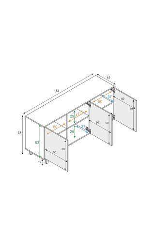 Mueble de salón madera y cristal