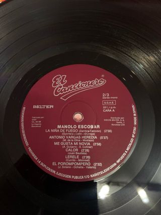 Disco Vinilo Manolo Escobar El Cancionero 3