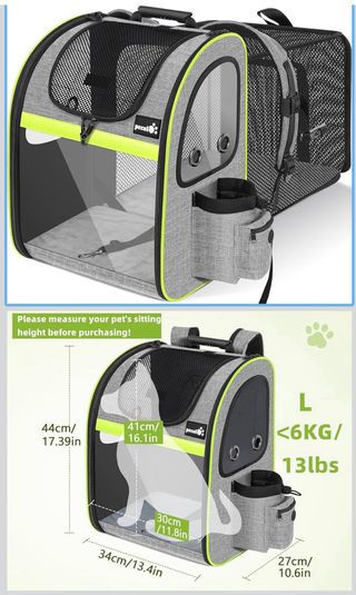 Transportín perro/gato Pecute hasta 8 kg