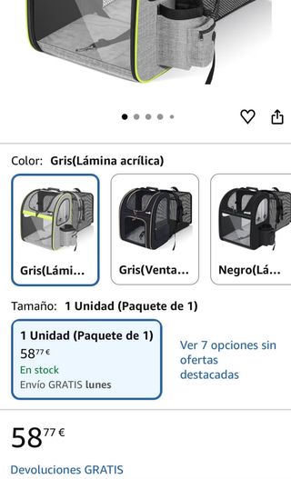 Transportín perro/gato Pecute hasta 8 kg