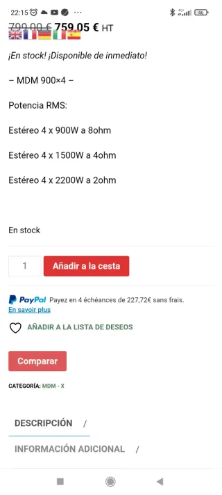 Amplificador MDM 900x4