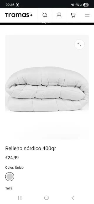 Relleno nórdico 400gr Tramas cama 105cm