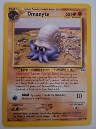 Carta Pokémon Omanyte Stage 1