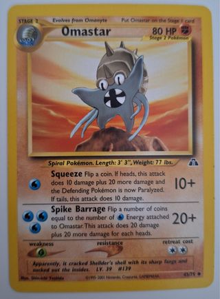 Carta Pokémon Omastar Stage 2