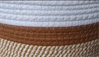 Cesta Macramé Algodón Blanca y Marrón
