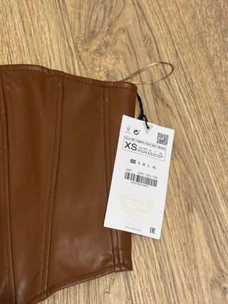 Corsetto Zara Ecopelle Marrone Taglia XS