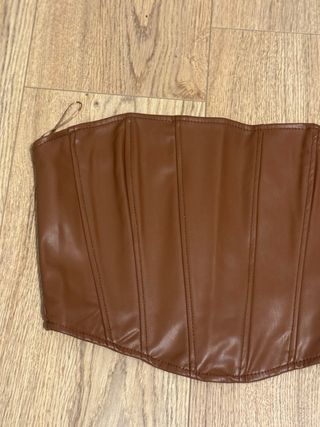 Corsetto Zara Ecopelle Marrone Taglia XS