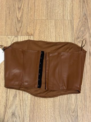 Corsetto Zara Ecopelle Marrone Taglia XS