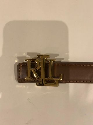 Cinturón Ralph Lauren Marrón Hebilla Dorada RL
