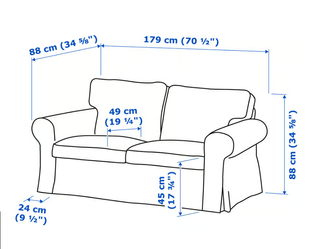 SOFA EKTORP + REPOSAPIES + 2 FUNDAS