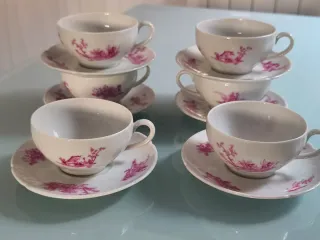 Juego 6 Tazas Porcelana Limoges