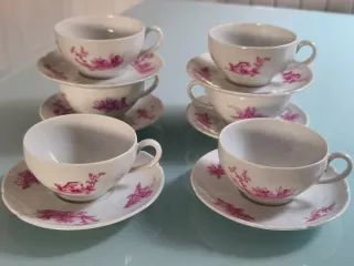Juego 6 Tazas Porcelana Limoges