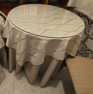 Mesa camilla 80cm con cristal