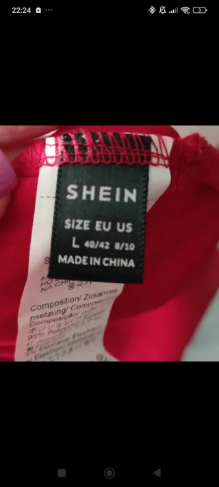 Vestido Shein Coctel Talla L Rojo