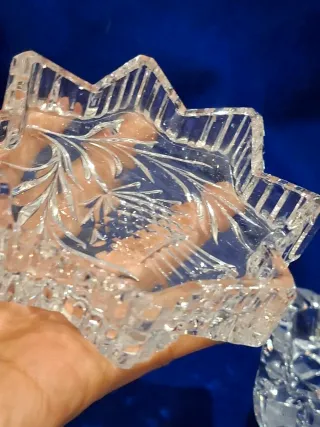 3 Bandejitas de Cristal Tallado