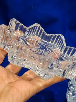 3 Bandejitas de Cristal Tallado