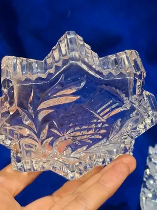 3 Bandejitas de Cristal Tallado