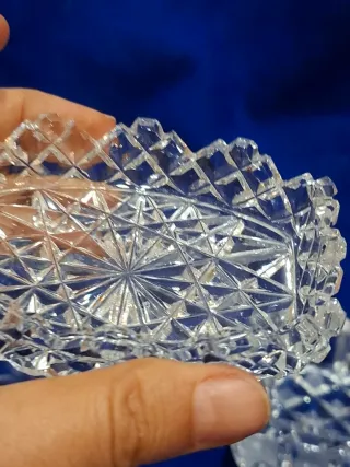 3 Bandejitas de Cristal Tallado