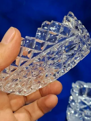 3 Bandejitas de Cristal Tallado