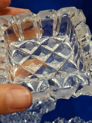 3 Bandejitas de Cristal Tallado