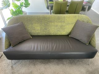 Sofá y sillón tela y piel