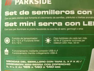 Invernadero Interior Luz PARKSIDE