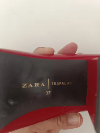 Zapatos Zara charol rojo mujer talla 37