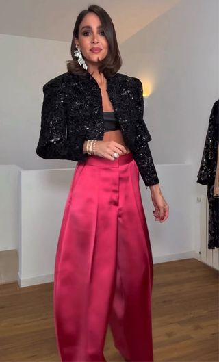 Chaqueta cropped lentejuelas