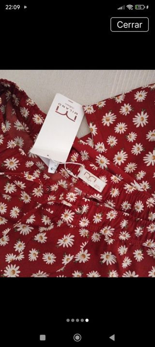 Pantalón Milano Estampado Flores Rojas