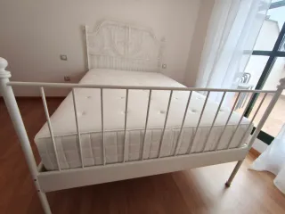 Estructura Cama IKEA LEIRVIK Metal Blanca