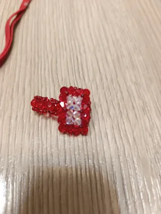 Conjunto bisutería artesanal piedras rojas
