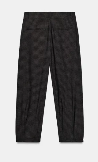 Pantalón cuadros Zara pinzas gris negro XS