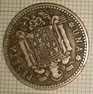 00113 1 Peseta 1947 Estrella 51 Moneda Antigua