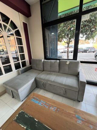 Sofá Cama Akire Gris Terciopelo