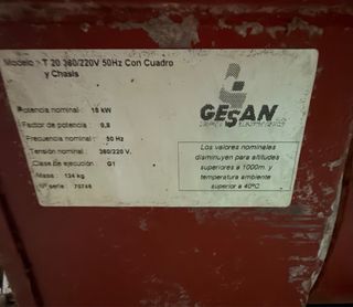 Generador toma fuerza tractor