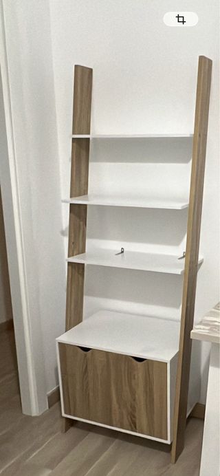 Estantería Escalera Madera y Blanca