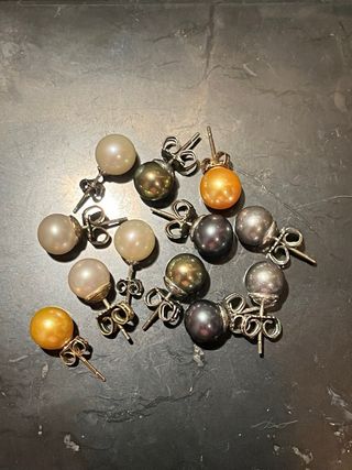 Lote pendientes perlas cultivadas
