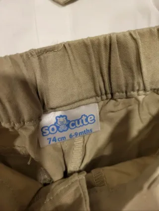 Conjunto bebé 6-9 meses camisa, chaleco y pantalón